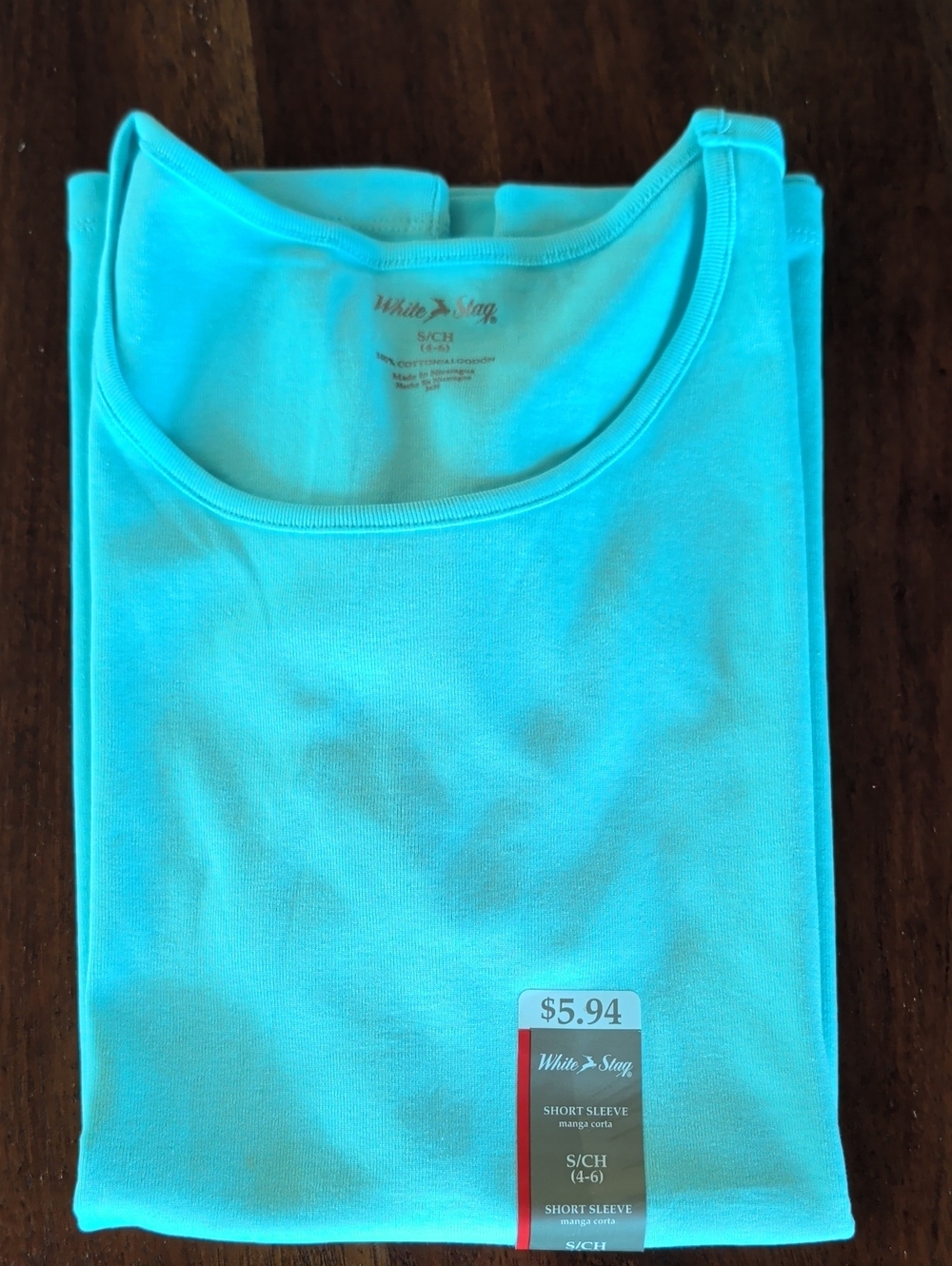 White Stag Scoop Neck Short Sleeve Top - Aqua